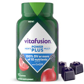 Vitafusion Power+ Men’s Multi bottle on counter supports daily energy and wellness.