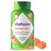 Vitafusion Power Zinc bottle front for convenient daily immune support.