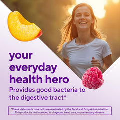 Vitafusion probiotic gummies mango bottle delivering tropical flavor for easy daily use.
