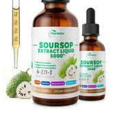 VitaHarbor 4-in-1 Soursop Bitters bottle front highlights vegan, sugar-free wellness.