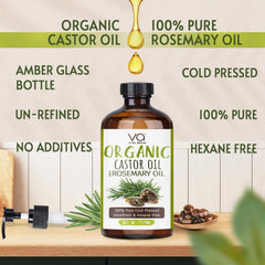 VITAL AFFAIR castor oil rosemary pour cap shows easy, precise application.