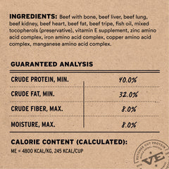 Vital Essentials beef nibs texture close-up highlighting crunchy bites.