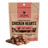 Vital Essentials chicken hearts treats close-up highlights single-ingredient nutrition for cats