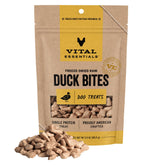 Vital Essentials freeze-dried duck bites packaging for convenient on-the-go rewards