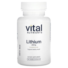 Vital Nutrients Lithium Orotate bottle front view for daily balance.