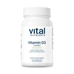 Vital Nutrients Vitamin D3 2000 IU bottle shown for daily use.