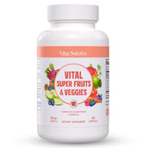 Vital Nutritive Vital Super Fruits & Veggies capsules close-up for daily energy support.