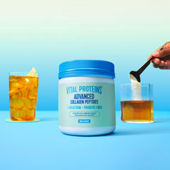 Vital Proteins Advanced Collagen label close-up showing no artificial additives.