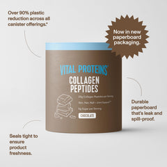 Vital Proteins collagen chocolate powder scoop ready for mixing into beverages
