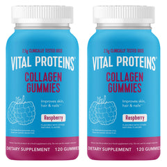 Vital Proteins Collagen Gummies raspberry bottle for daily skin and hair support.