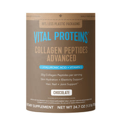 Vital Proteins Collagen Peptides Advanced bottle shown, supporting skin hydration and joint health.