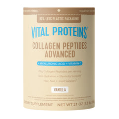 Vital Proteins Collagen Peptides Advanced vanilla powder in 21oz container for smoothies.