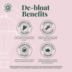 Closeup of Vital Source AiRi Debloat capsules highlighting natural digestion ingredients