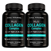 Vital Vitamins Multi Collagen bottle shows a broad blend for daily support.