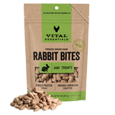 Vital Essentials freeze dried rabbit bites pack for training rewards.