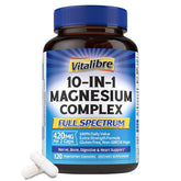 Vitalibre 10-in-1 magnesium complex bottle highlights an all-in-one formula for daily wellness.