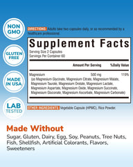 Vitalibre magnesium capsules close-up highlighting easy-to-swallow capsules.