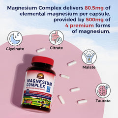 VITALITOWN Magnesium Complex label close-up highlighting vegan and non-GMO