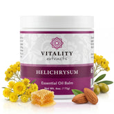 Vitality Helichrysum Balm packaging emphasizes deep hydration for dry skin