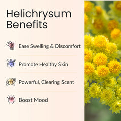 Vitality Helichrysum bottle with coconut oil base for soothing skin care.