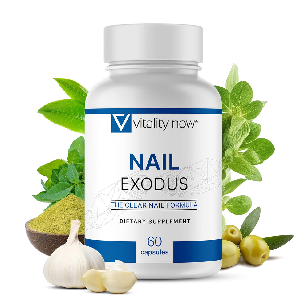 Vitality Now Nail Exodus bottle front showing branding and product focus