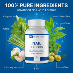 Vitality Now Nail Exodus label detail with premium ingredients