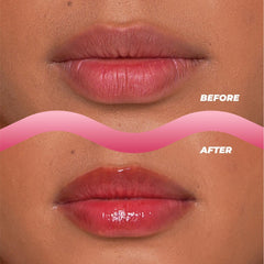 Vitamasques Lip Butter Balm Strawberry texture swatch showing smooth, nourishing application.