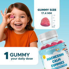 Daily serving of 600 mg shown for Vitamatic Kids gummies