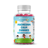 Vitamatic Kids Magnesium Calm Gummies bottle with raspberry flavor
