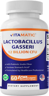 Vitamatic Lactobacillus Gasseri 12B bottle front view with DRcaps protection