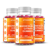 Vitamatic Magnesium Gummies raspberry flavor close-up for daily use.