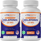Vitamatic Melatonin 20mg fast-dissolve berry tablet ready for nightly use