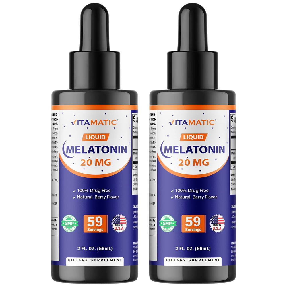 Vitamatic melatonin 20mg liquid drops bottle for high potency