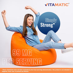 Vitamatic Potassium 99mg bottle demonstrates easy one-per-day supplementation