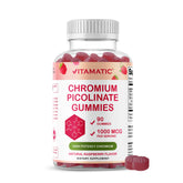 Vitamatic raspberry-flavored chromium gummy for daily metabolism support