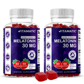 Vitamatic sugar free melatonin gummies pack of 2 bottles for easy nightly use