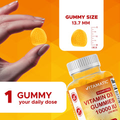 Vitamatic packaging with natural orange flavor label for easy flavor recognition.