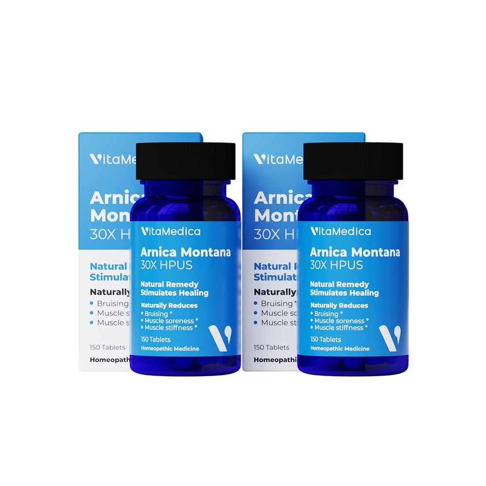 VitaMedica Arnica 30X tablets dissolve under the tongue for easy relief.