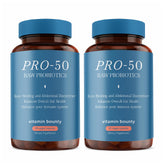 Vitamin Bounty Pro-50 bottle label with 50B CFU and 13 strains.