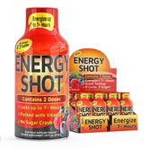Vitamin Energy Fruit Punch shot bottle pouring for a quick energy boost