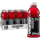Vitaminwater XXX Açai Blueberry Pomegranate bottle front shows refreshing flavor and branding.