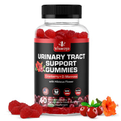 VITAMIZED Cranberry D-Mannose Gummies bottle for urinary health support.