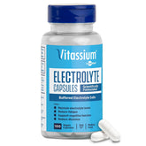 Vitassium electrolyte capsules bottle offers portable hydration support for busy days.