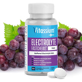 Vitassium FastChews bottle pouring to show quick electrolyte support for high-sodium needs.
