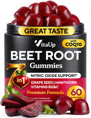VitaUp Beet Root Gummies bottle front offering convenient daily circulation support.