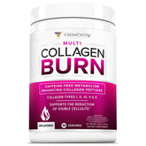 Vitauthority hydrolyzed collagen powder bottle with multi-peptide blend for skin and hair support.
