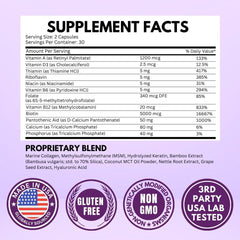 Vitboost biotin capsules with hyaluronic acid close-up for daily hair and skin care.
