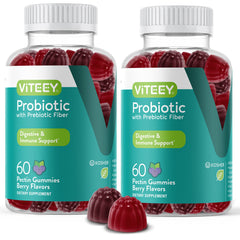Viteey Probiotic Gummies berry flavor for a tasty daily gut support option.