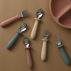 VITEVER kid-sized utensils shaped for easy grip by small hands