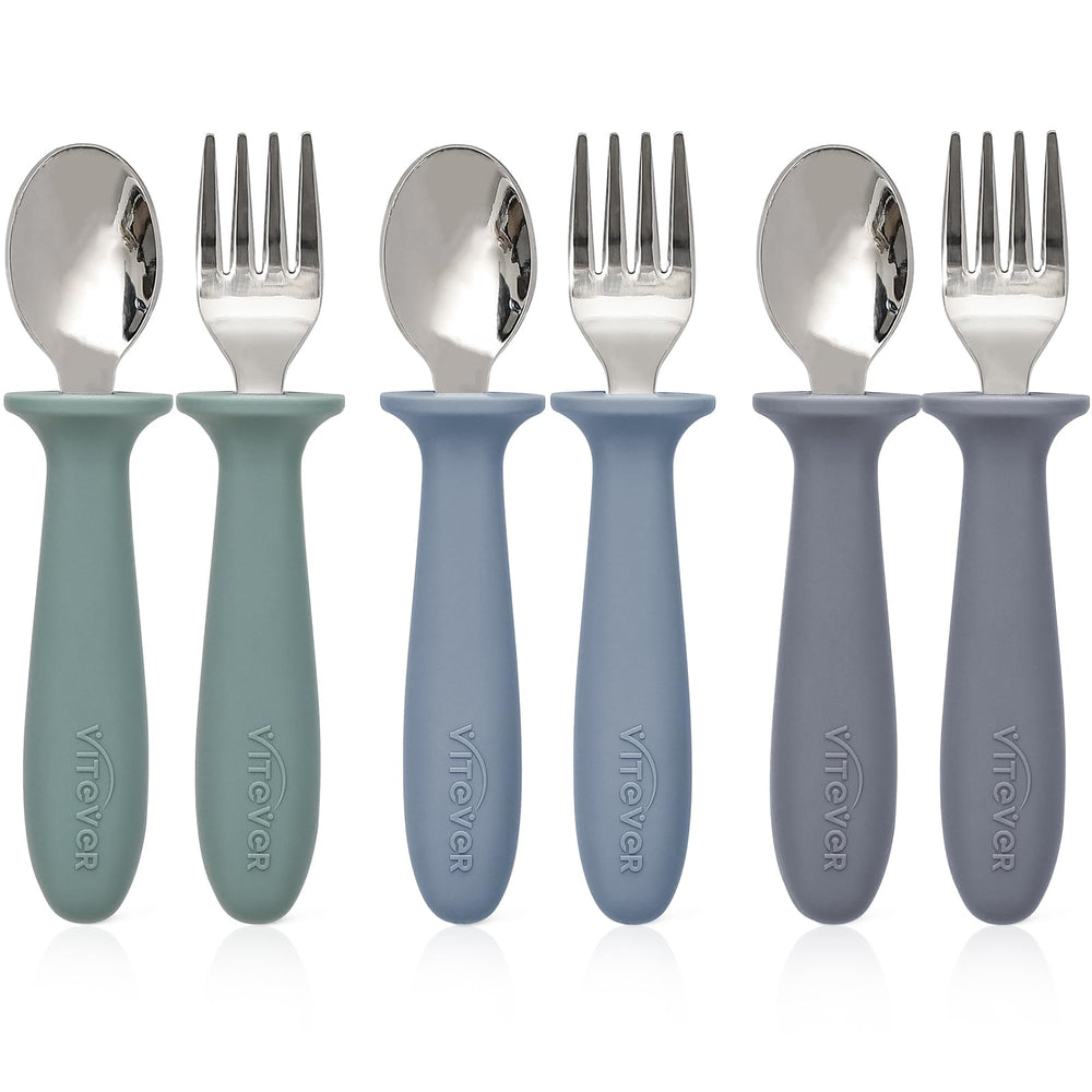 VITEVER 6-piece toddler utensils set with spoons and forks for independent eating